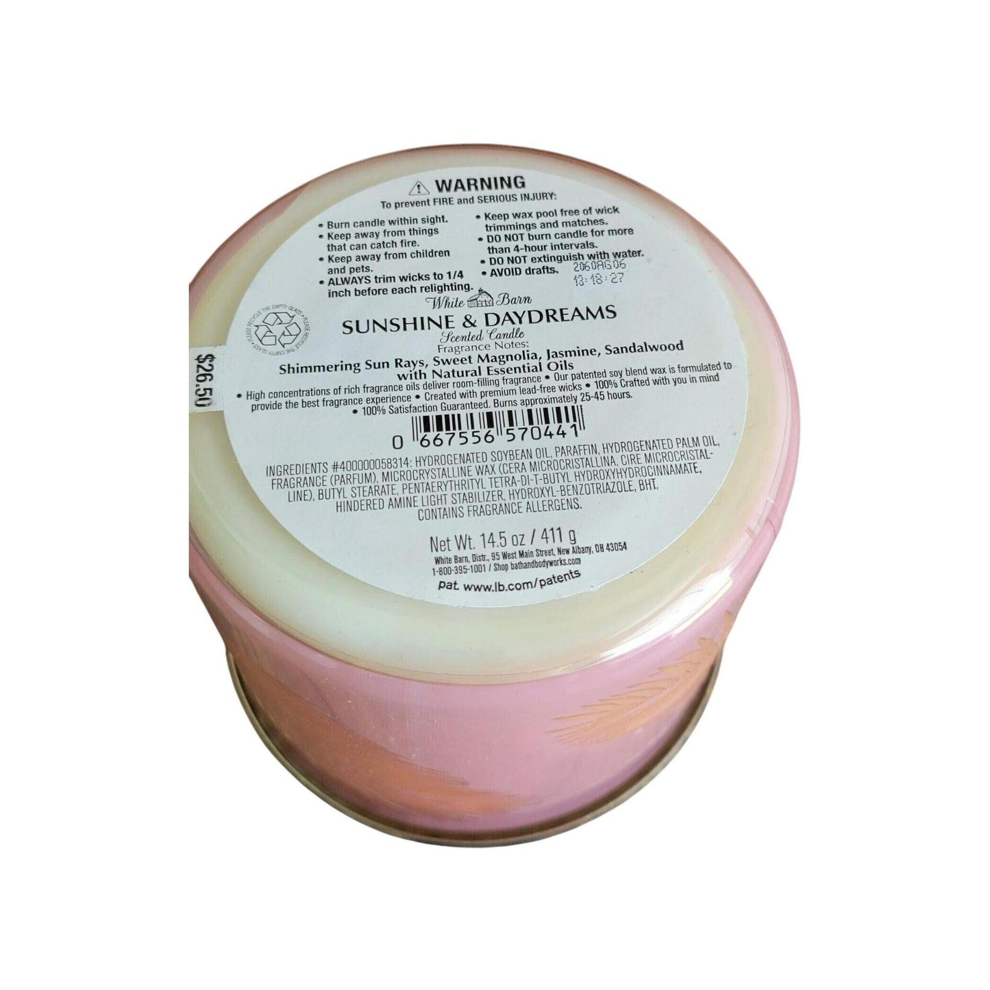 Bath & Body Works You Radiate Strength Sunshine & Daydreams Scented 3-Wick Candle