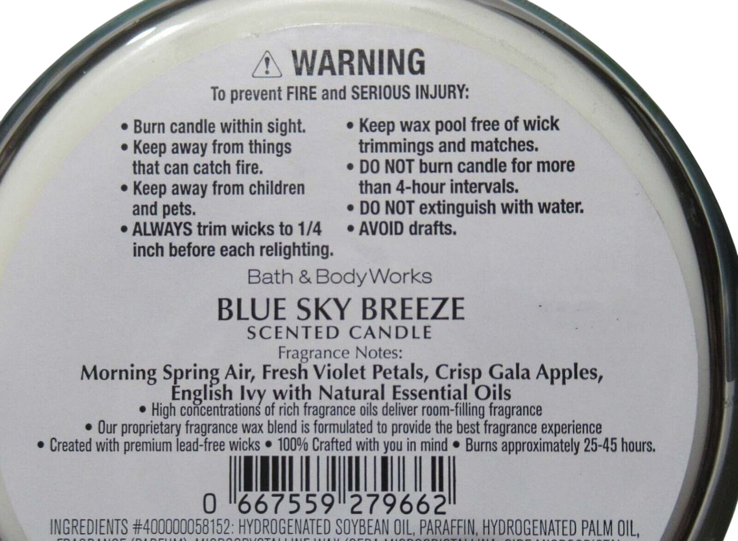 Blue Sky Breeze Scented 3-Wick Candle
