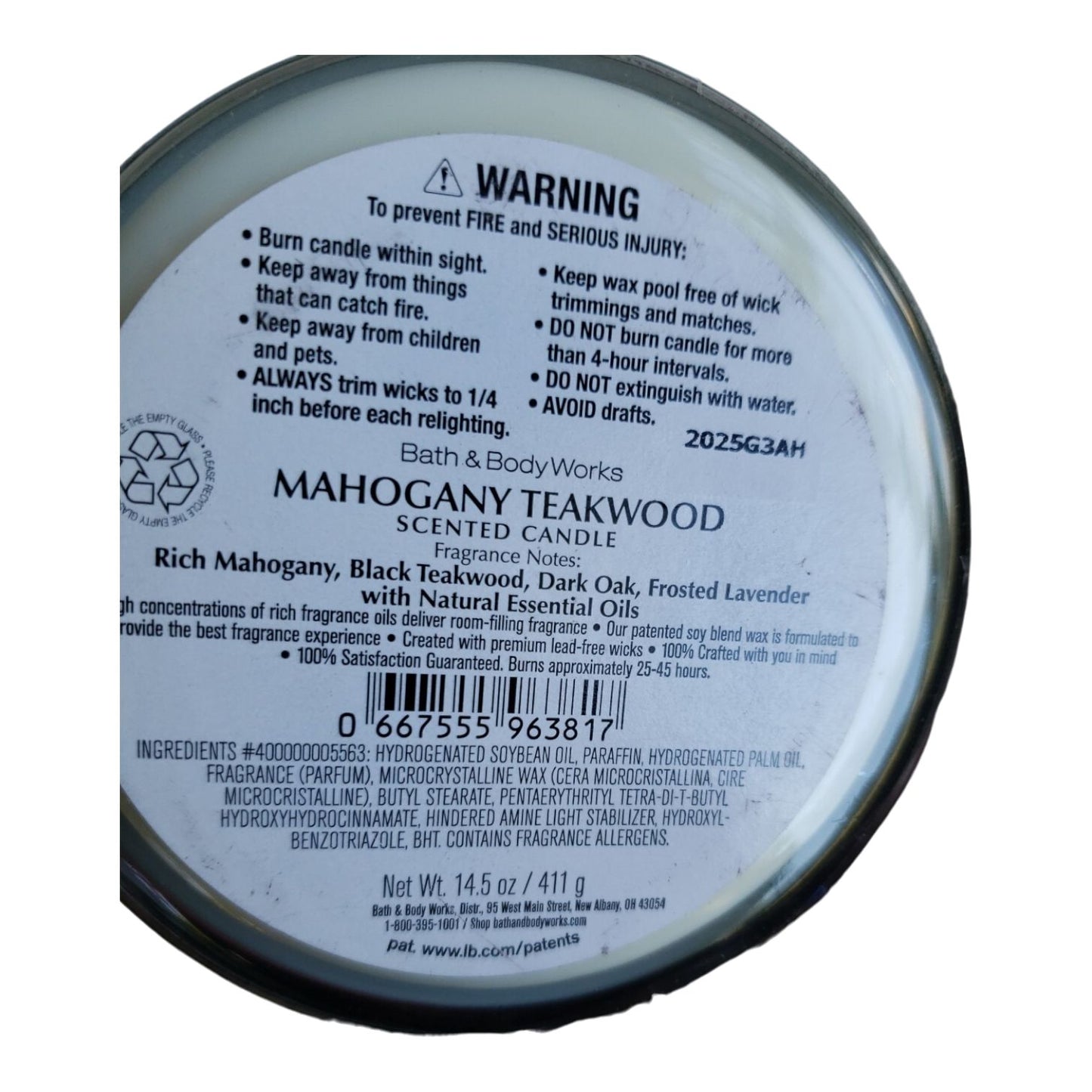 Empowered Mahogany Teakwood Scented 3-Wick Candle