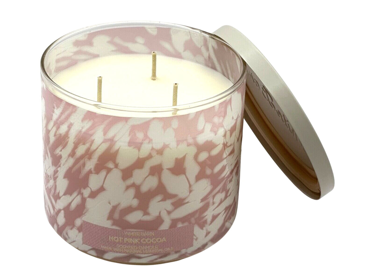 Hot Pink Cocoa 3-Wick Scented Candle (White Barn)