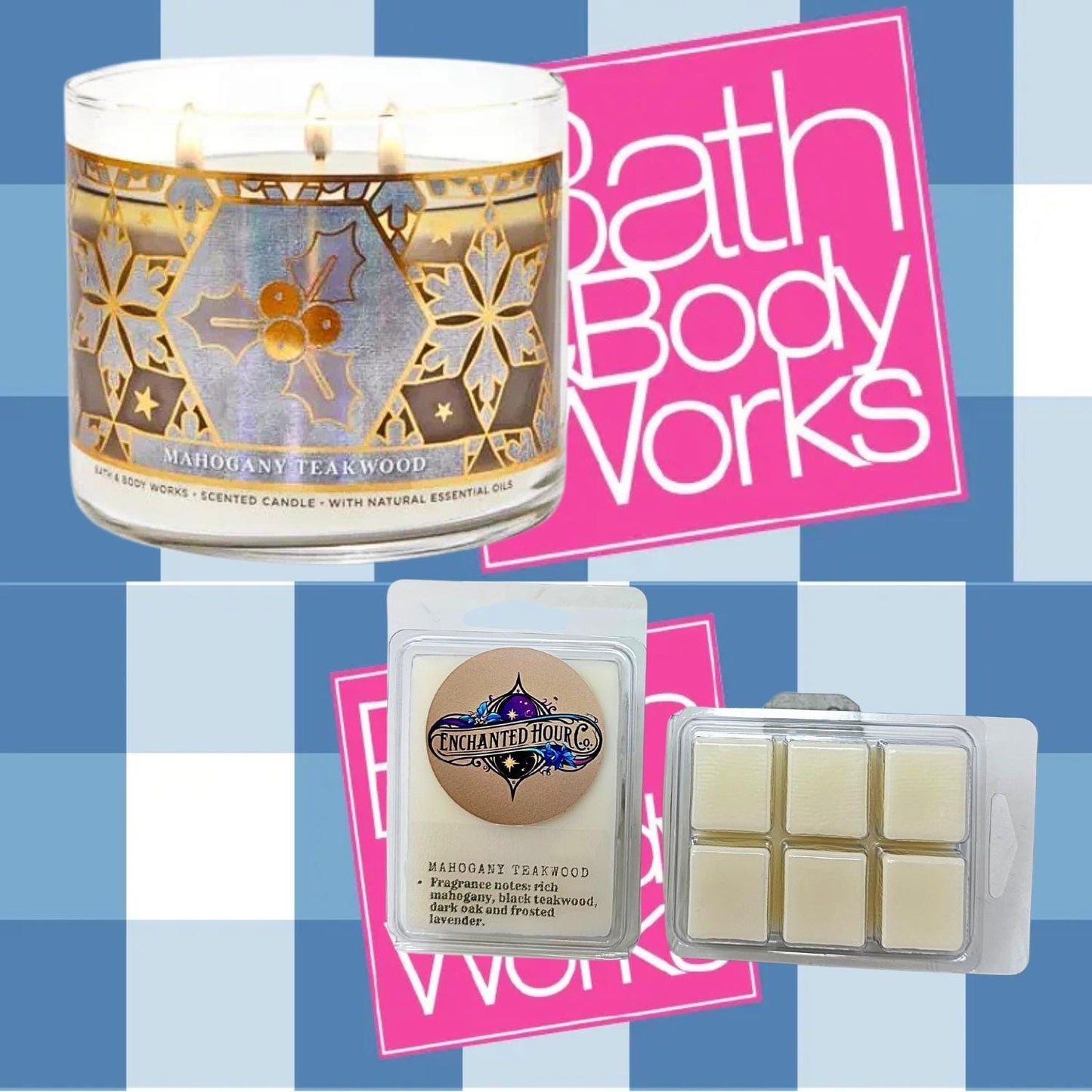 Mahogany Teakwood Wax Melts | Bath and Body Works Wax Melts | Warm Woods & Clean Cologne Scent | Enchanted Hour Co.