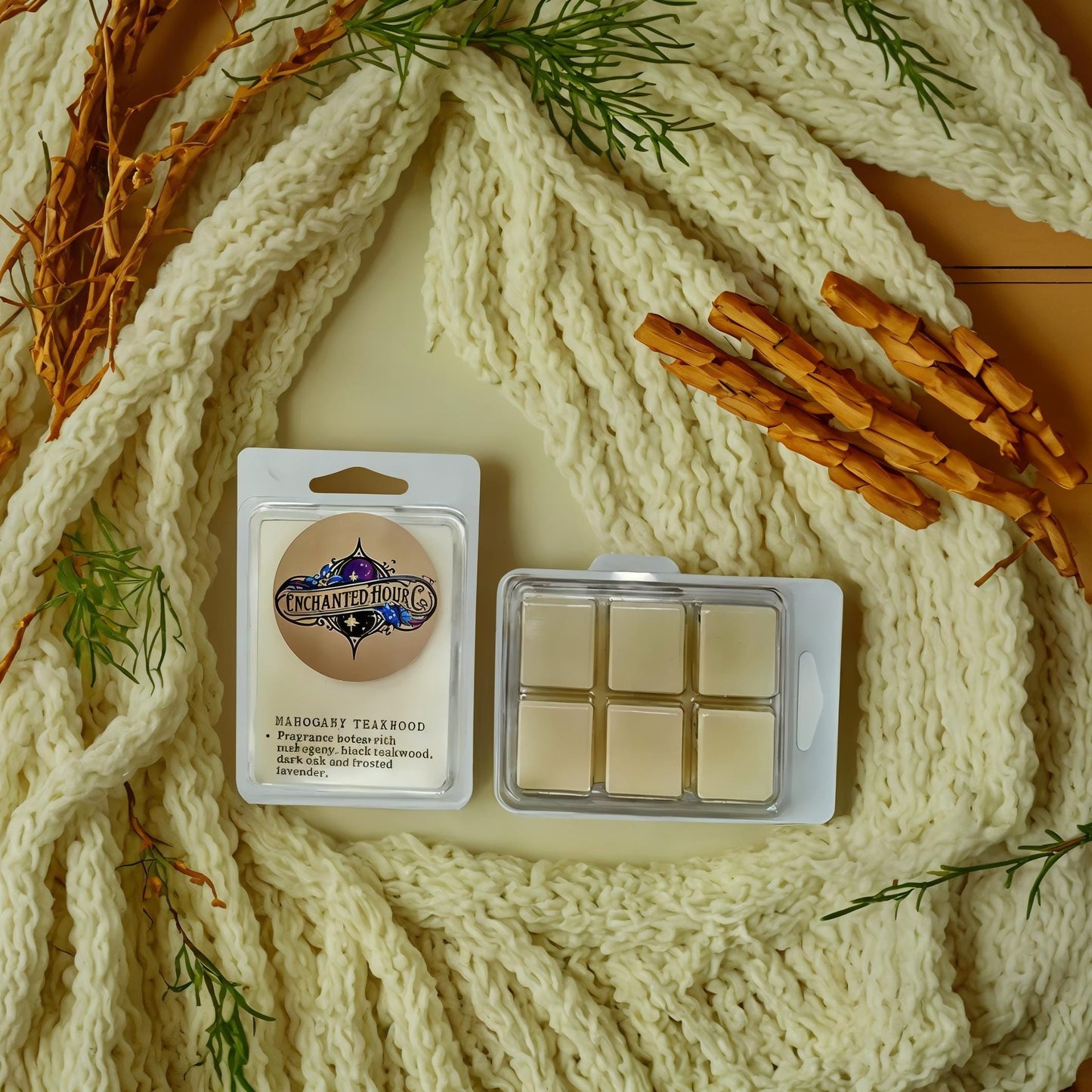 Mahogany Teakwood Wax Melts | Bath and Body Works Wax Melts | Warm Woods & Clean Cologne Scent | Enchanted Hour Co.