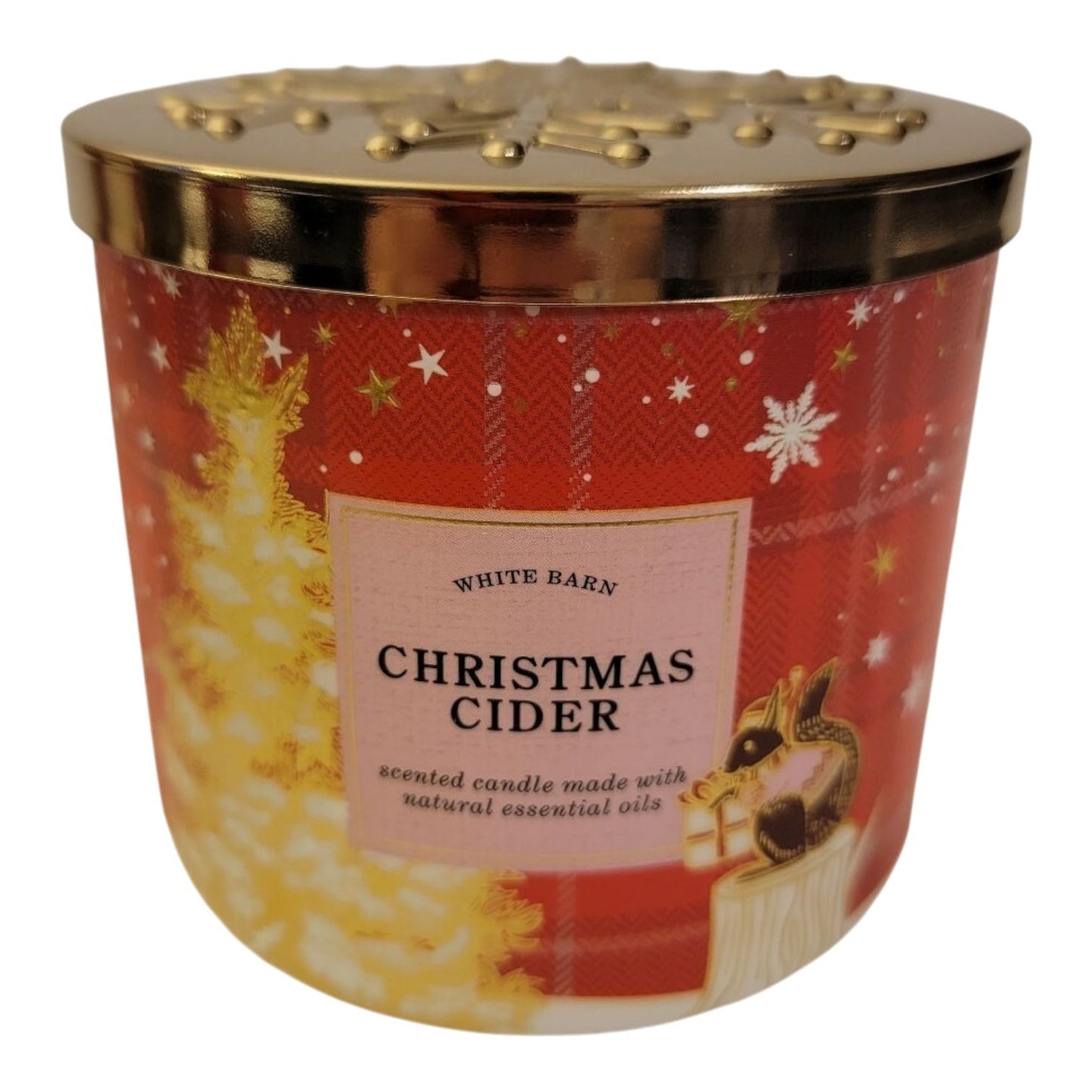 Christmas Cider Scented 3-Wick Candle (White Barn)