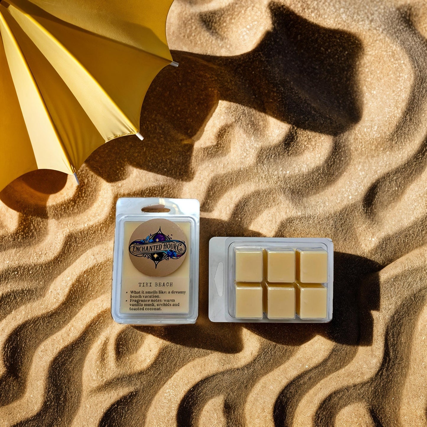 Tiki Beach Wax Melts | Bath and Body Works Wax Melts | Coconut Vanilla & Warm Sandalwood Scent | Enchanted Hour Co.
