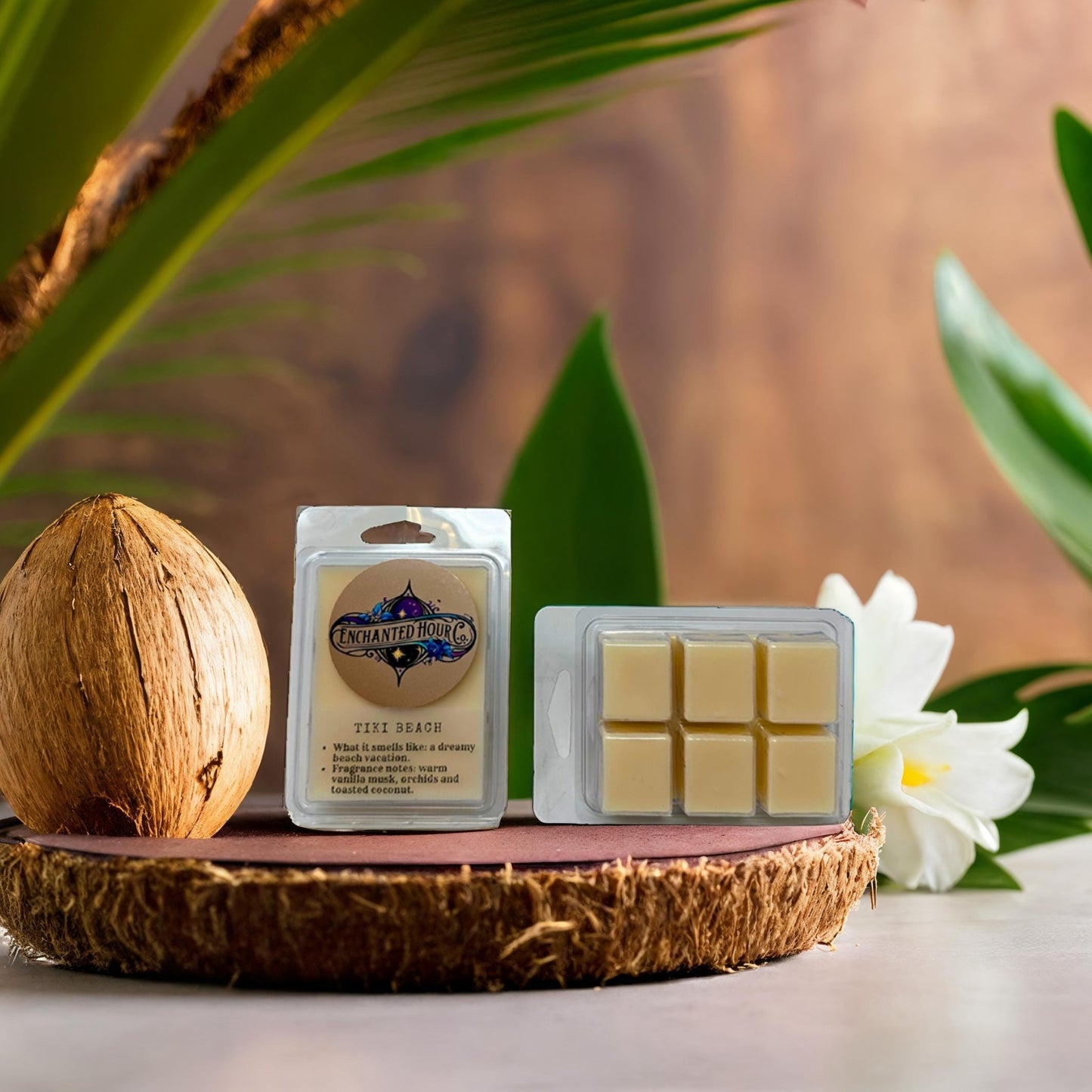 Tiki Beach Wax Melts | Bath and Body Works Wax Melts | Coconut Vanilla & Warm Sandalwood Scent | Enchanted Hour Co.