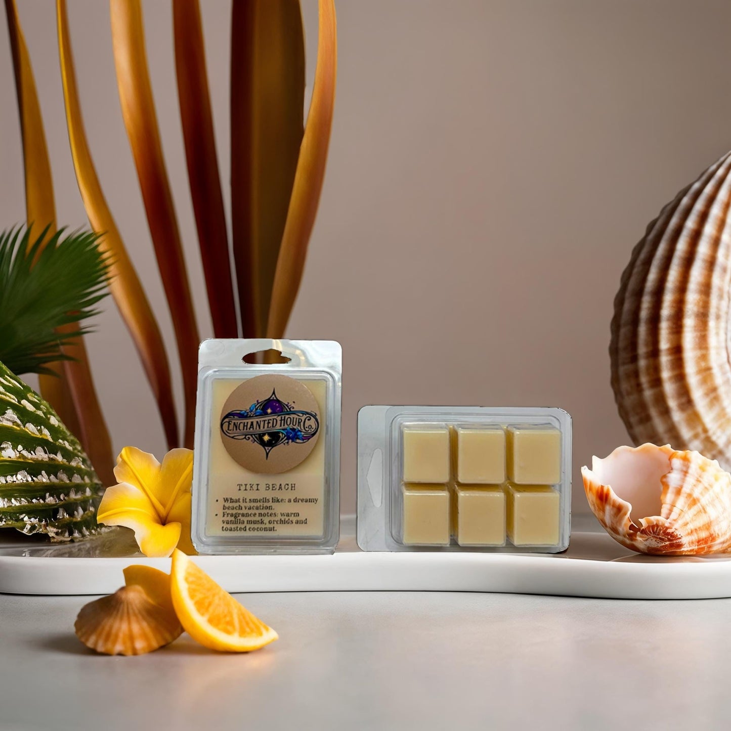 Tiki Beach Wax Melts | Bath and Body Works Wax Melts | Coconut Vanilla & Warm Sandalwood Scent | Enchanted Hour Co.