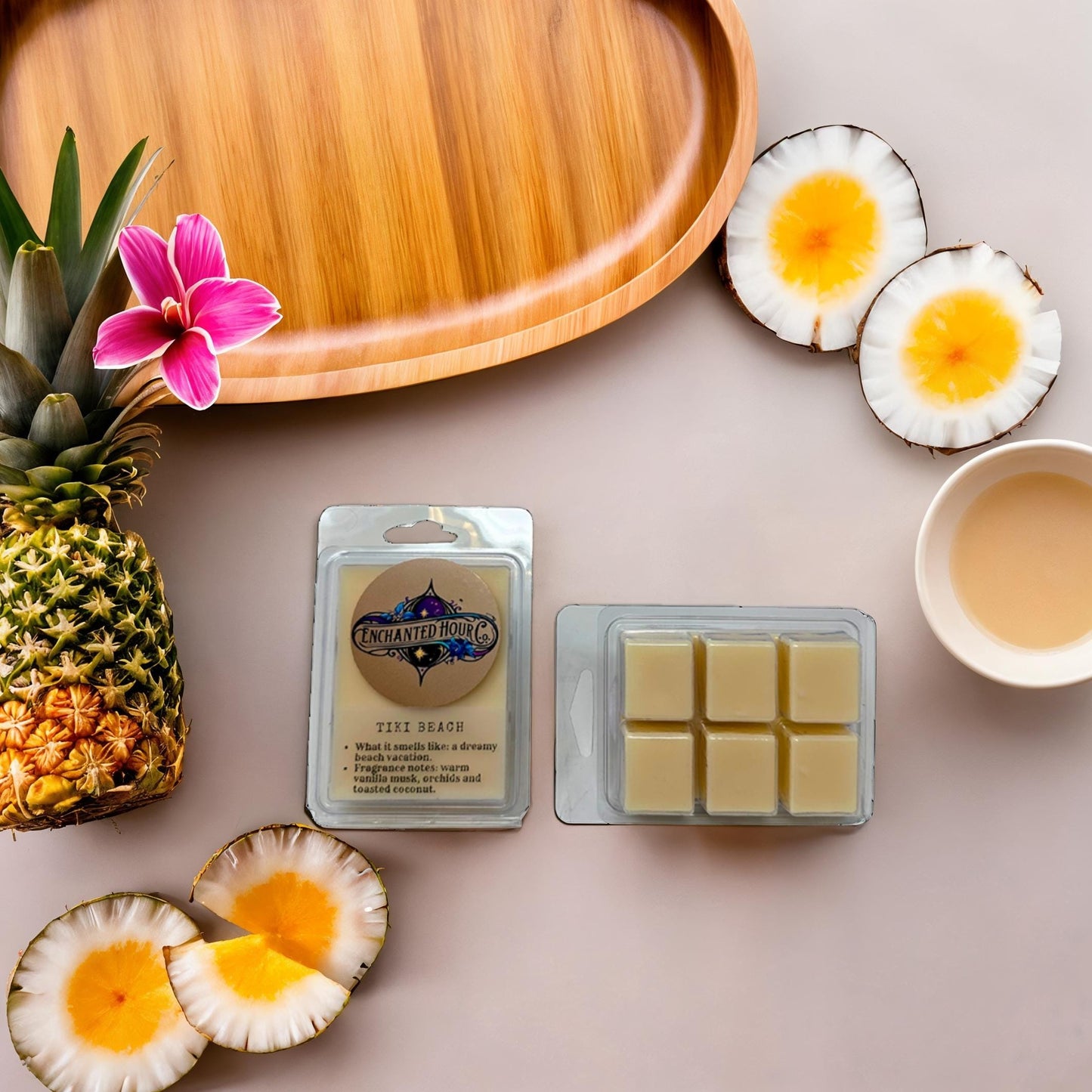 Tiki Beach Wax Melts | Bath and Body Works Wax Melts | Coconut Vanilla & Warm Sandalwood Scent | Enchanted Hour Co.