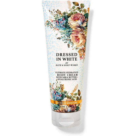 Bath & Body Works-Bath and Body Works DRESSED in WHITE Ultimate Hydration Body Cream (8 OZ / 226 G)-