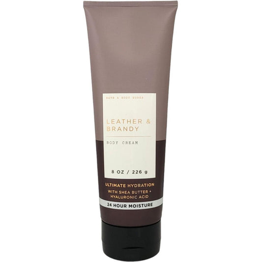Bath & Body Works-Bath and Body Works Leather & Brandy Ultimate Hydration Body Cream (8 OZ / 226 g)-