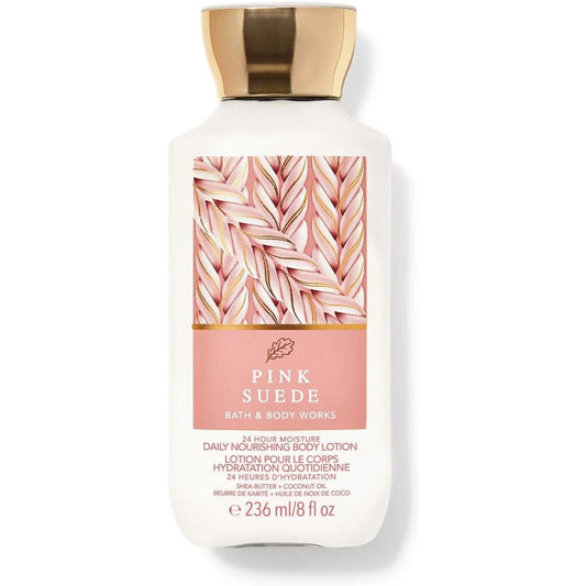 Bath & Body Works-Bath and Body Works Pink Suede Body Lotion (8 FL OZ / 236 mL)-