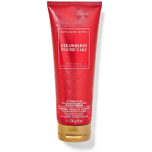 Bath & Body Works-Bath & Body Works Strawberry Pound Cake Ultimate Hydration Body Cream (8 OZ / 226 g)-