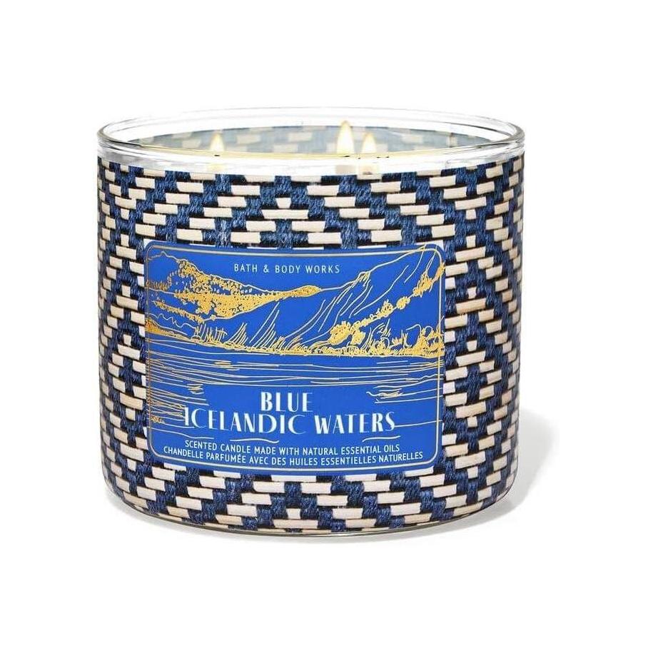 Bath & Body Works Blue Icelandic Waters Scented 3-Wick Candle 