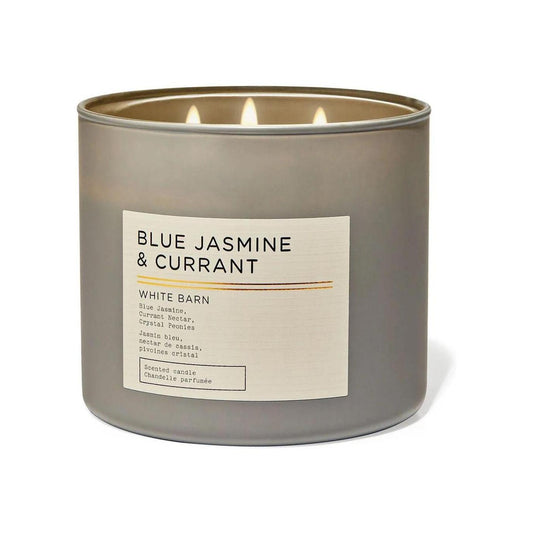 Bath & Body Works Blue Jasmine & Currant 3-Wick Scented Candle (White Barn) 