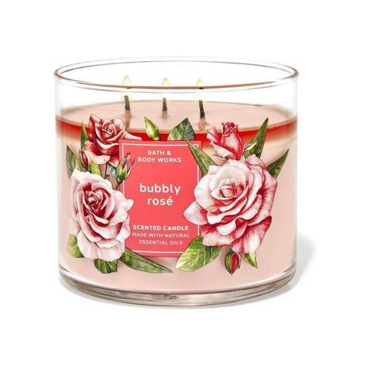 Bath & Body Works Bubbly Rose Scented Candle 3-Wick 