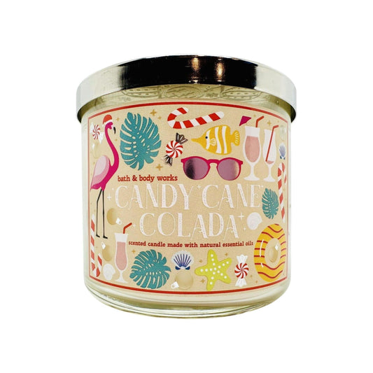 Bath & Body Works Candy Cane Colada Scented Candle 