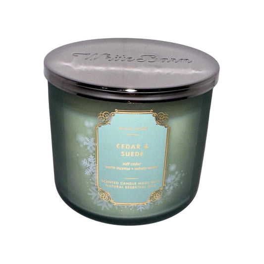 Bath & Body Works Cedar & Suede Soft Cedar Warm Incense Velvety Suede 3-Wick Candle 