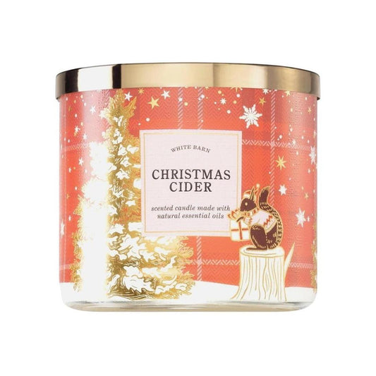 Bath & Body Works Christmas Cider Scented 3-Wick Candle (White Barn) 