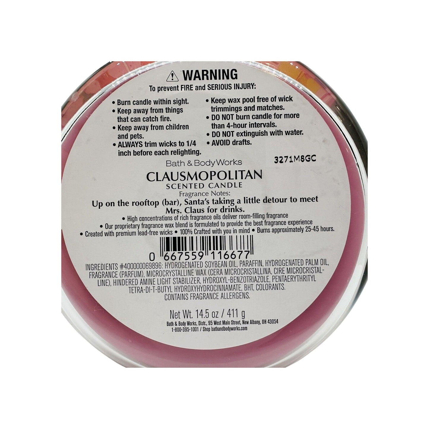 Bath & Body Works Clausmopolitan 3-Wick Scented Candle 