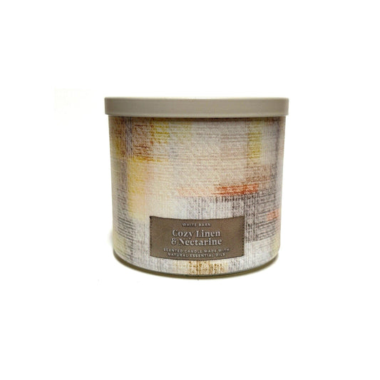 Bath & Body Works Cozy Linen & Nectarine 3-Wick Candles 