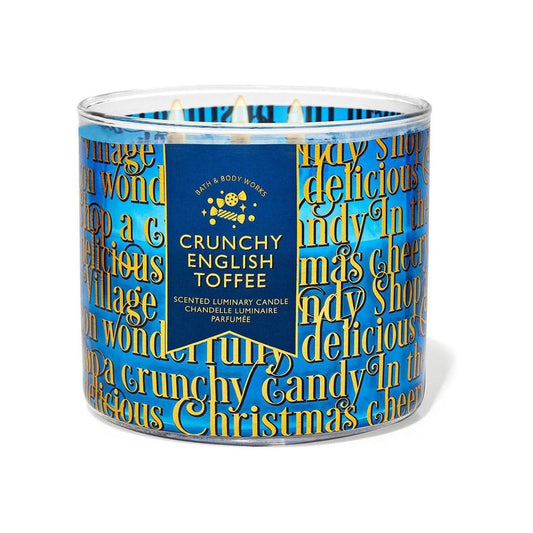 Bath & Body Works Crunchy English Toffee 3-Wick Scented Luminary Candle 