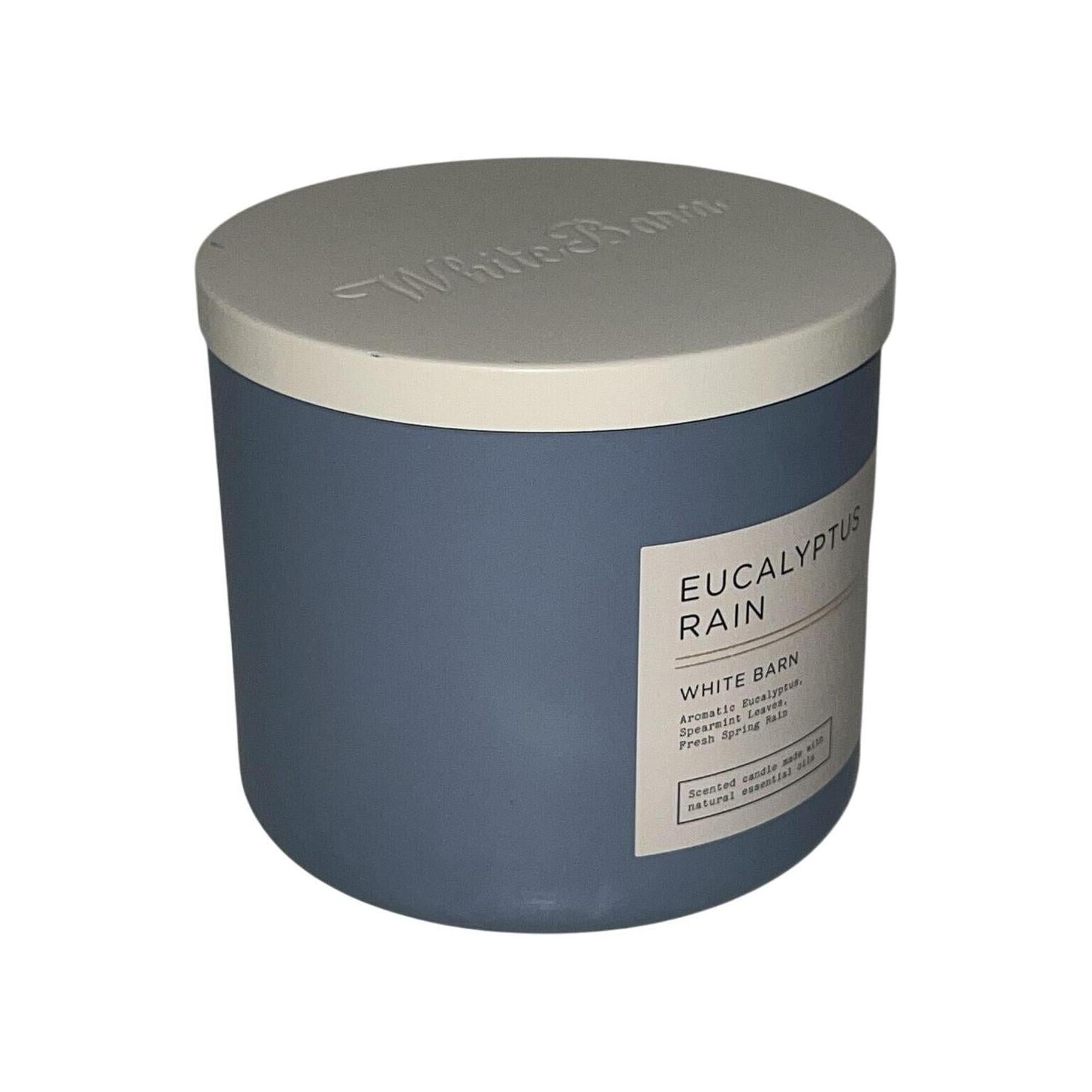 Bath & Body Works Eucalyptus Rain White Barn 3-Wick Candle (White Barn) 