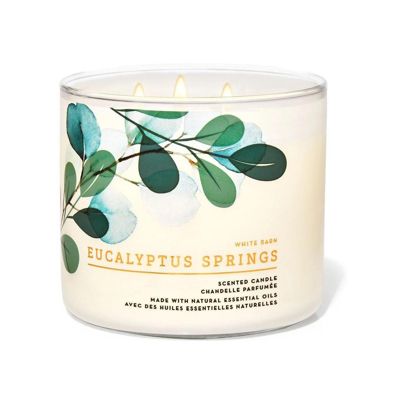 Bath & Body Works Eucalyptus Springs 3-Wick Scented Candle (White Barn) 