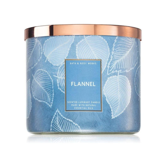 Bath & Body Works Flannel Scented 3 Wick Candle 