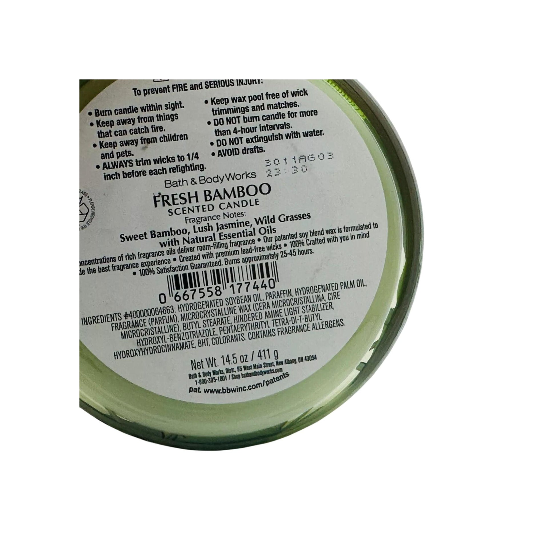 Bath & Body Works Fresh Bamboo 3-Wick Candle (White Barn) 