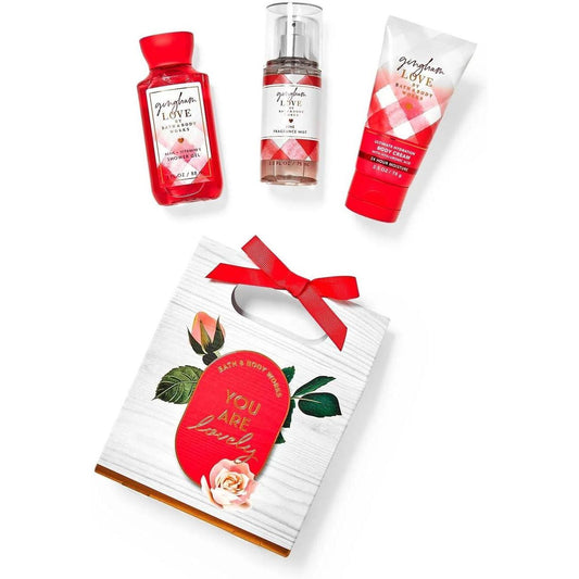 Bath & Body Works Gingham Love Gift Box Set "You Are Lovely" Shower Gel - Body Cream And Fine Fragrance Mist 