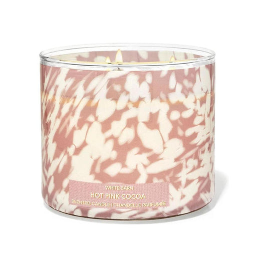 Bath & Body Works Hot Pink Cocoa 3-Wick Scented Candle (White Barn) 