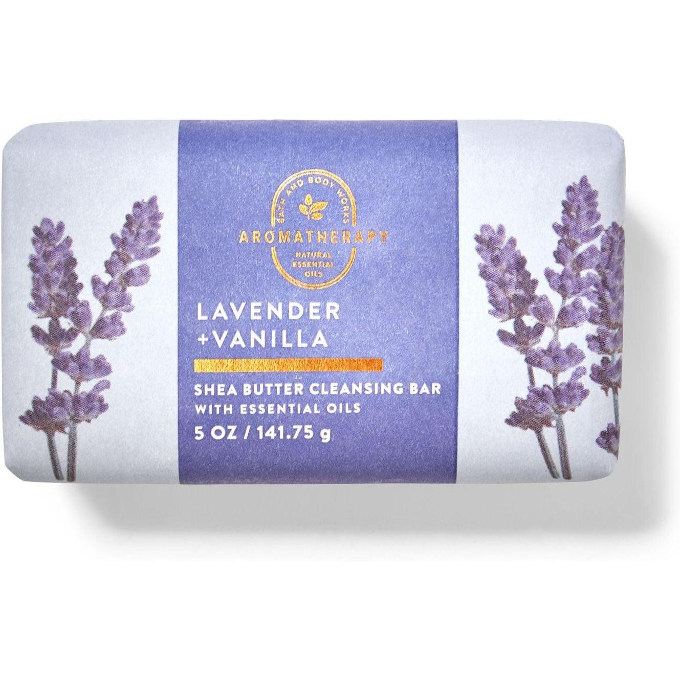 Bath & Body Works Lavender + Vanilla Shea Butter Cleansing Bar Soap 