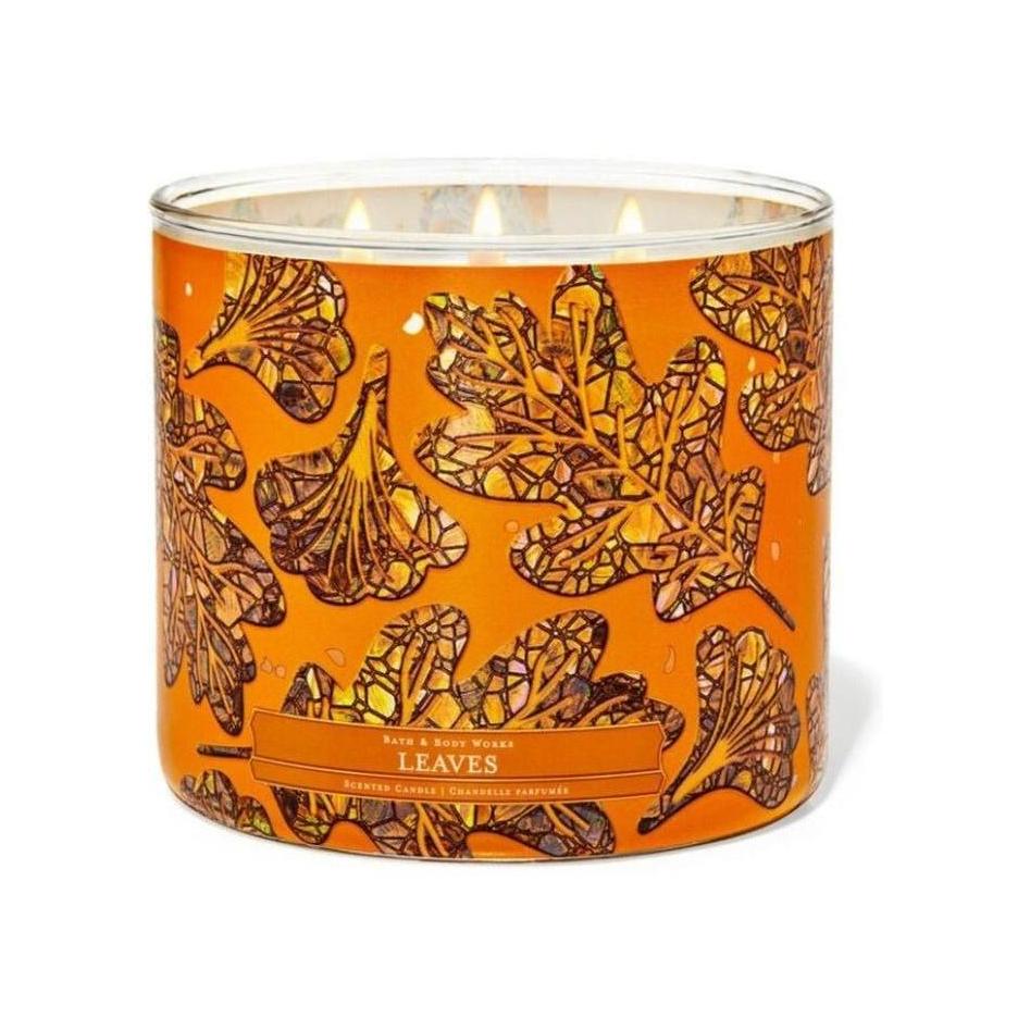 Bath & Body Works Leaves Scented 3-Wick Candle 