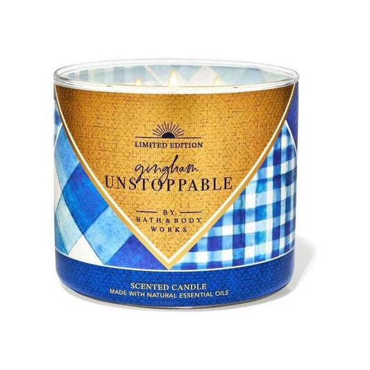 Bath & Body Works Limited Edition Gingham Unstoppable Scented Candle 3-Wick 