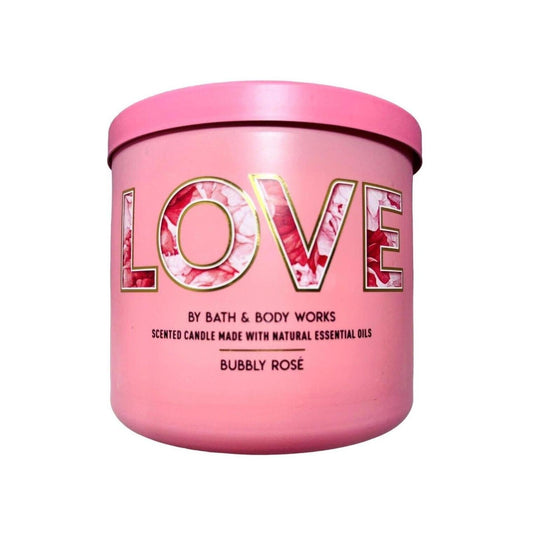 Bath & Body Works LOVE Bubbly Rosé 3-Wick Candle Pink 