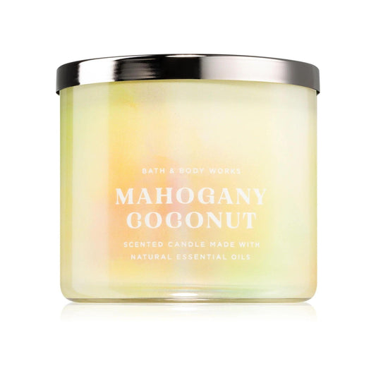 Bath & Body Works Mahagony Coconut Scented 3-Wick Candle 