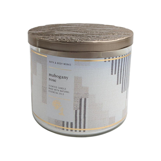 Bath & Body Works Mahogany Rose Scented 3-Wicked Candle 