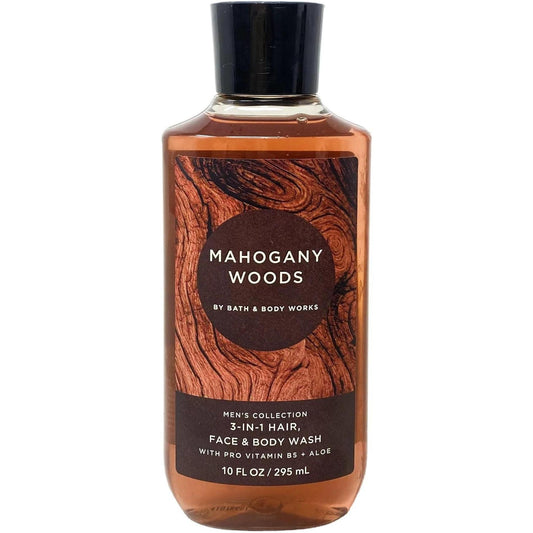 Bath & Body Works Mahogany Woods 3-In-1 Hair Face Body Wash (Men's Collection) 