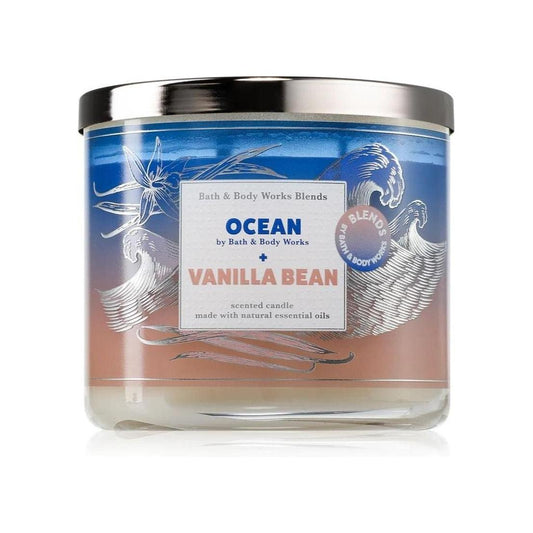 Bath & Body Works Ocean + Vanilla Bean Scented 3-Wick Candle 