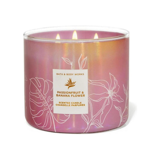 Bath & Body Works Passionfruit & Banana Flower Scented 3-Wicked Candle 
