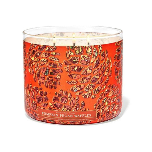 Bath & Body Works Pumpkin Pecan Waffles 3-Wick Candle Scented 