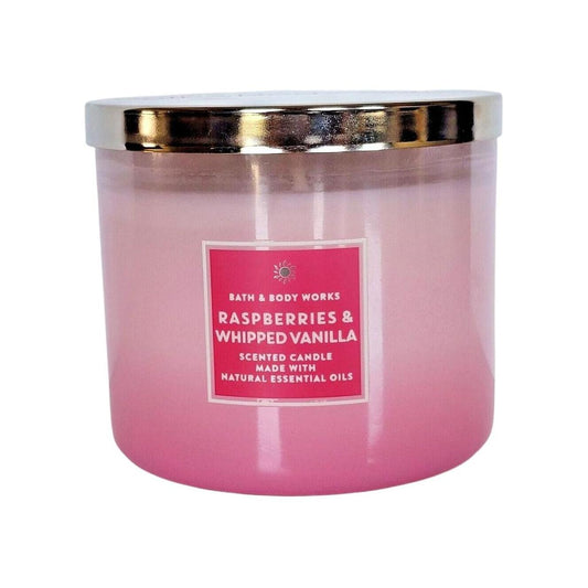 Bath & Body Works Raspberries & Whipped Vanilla 3-Wick Candle 