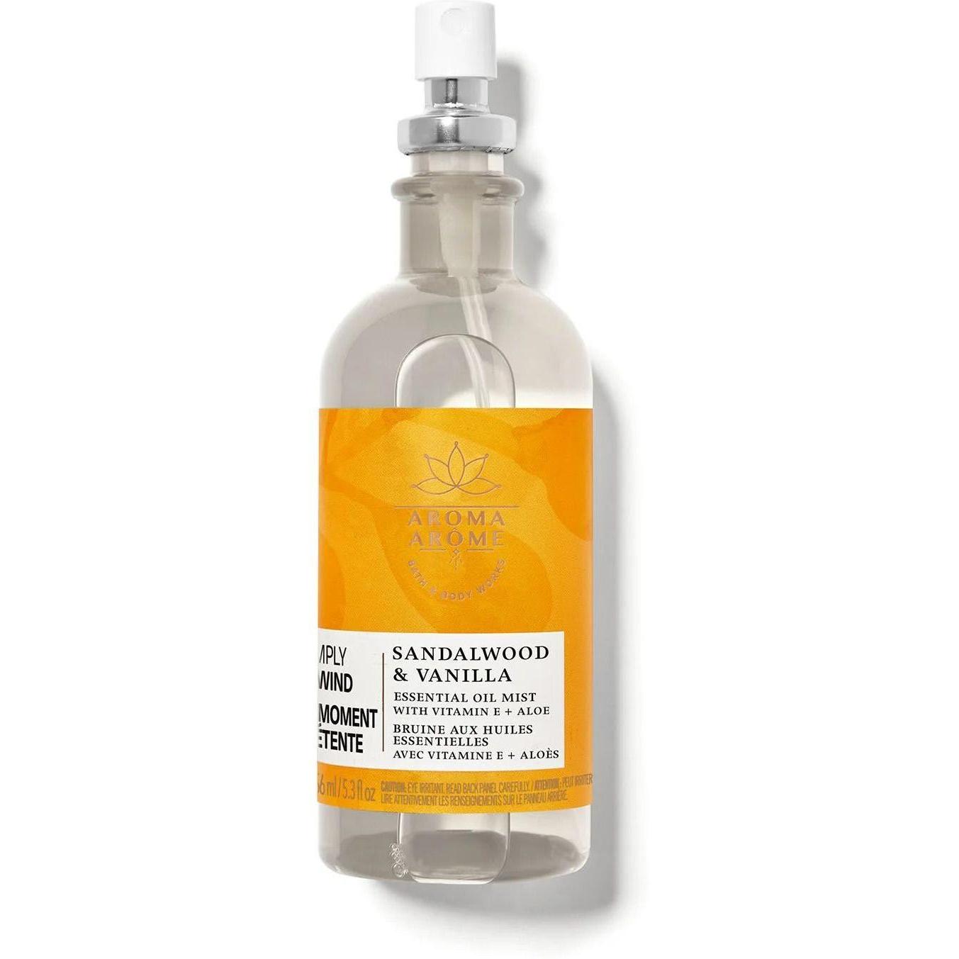 Bath & Body Works Simply Unwind With Sandalwood & Vanilla Oil Mist (Aroma) 