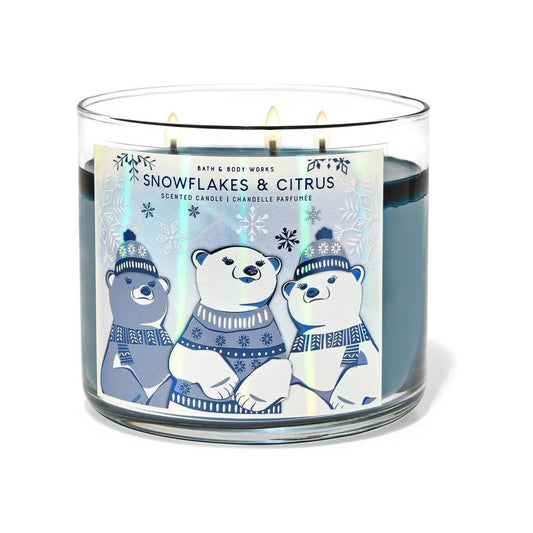Bath & Body Works Snowflakes & Citrus 3-Wick Scented Candle 