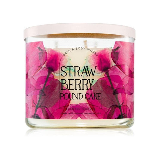 Bath & Body Works Strawberry Pound Cake Scented 3-Wick Candle 