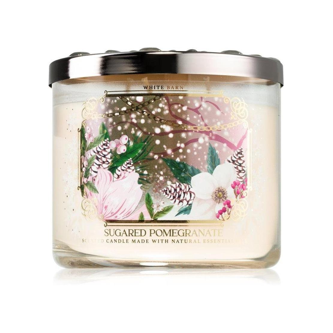 Bath & Body Works Sugared Pomegranate Scented 3-Wick Candle 