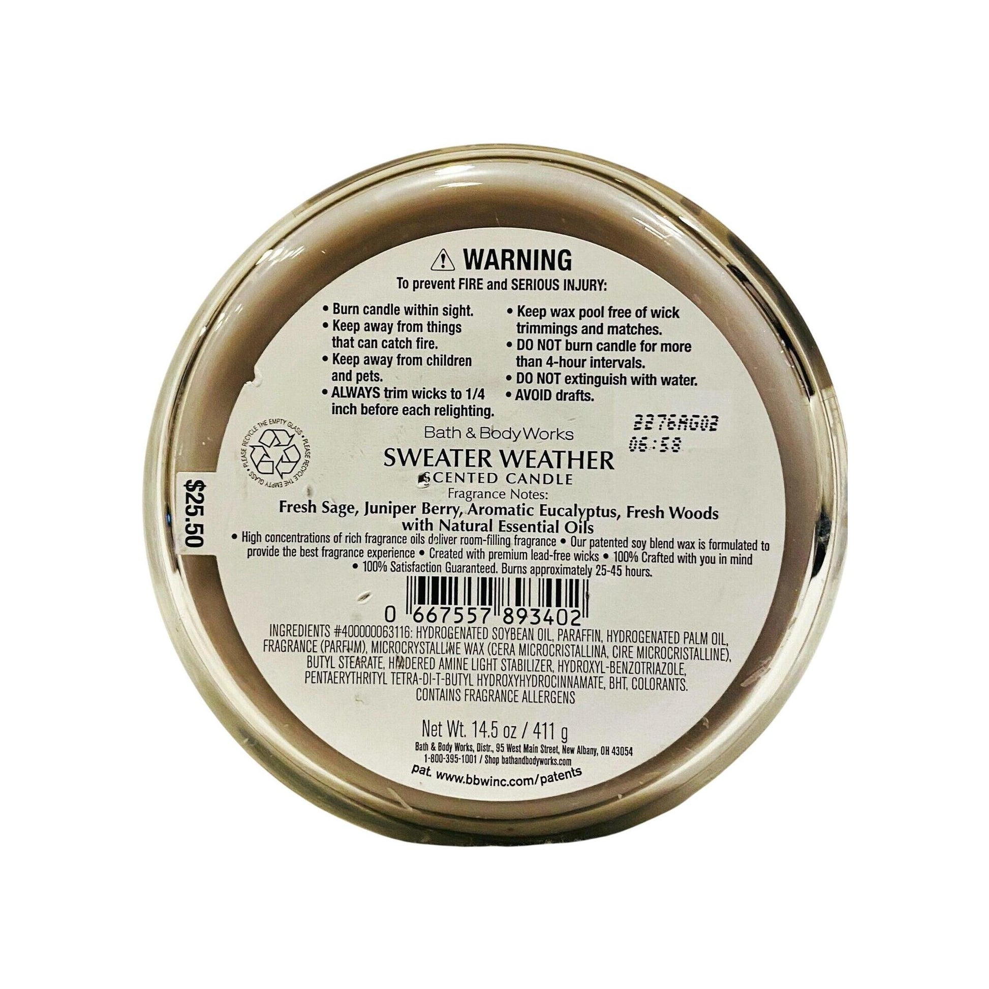 Bath & Body Works Sweater Weather Scented 3-Wick Candle 