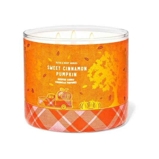 Bath & Body Works Sweet Cinnamon Pumpkin 3-Wick Scented Candle 
