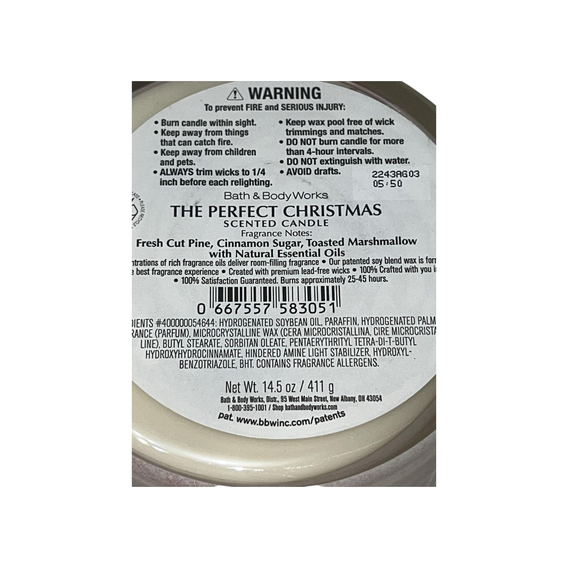Bath & Body Works The Perfect Christmas Scented 3-Wick Candle 