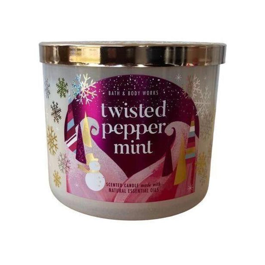 Bath & Body Works Twisted Peppermint Scented 3-Wick Candle 