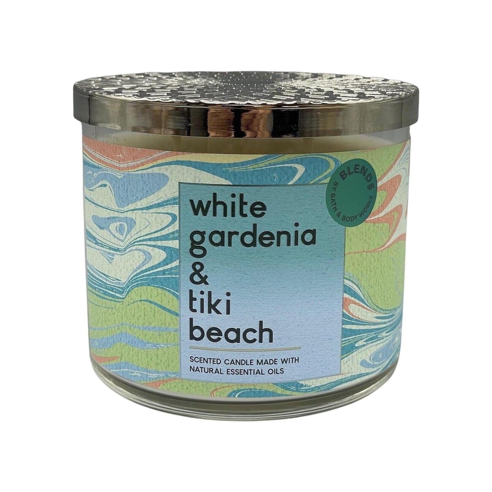 Bath & Body Works White Gardenia & Tiki Beach Scented 3-Wick Candle 